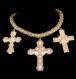 3 Cross Choker Statement Necklace 2