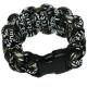 Paracord Style Titanium Bracelet - Camo Black