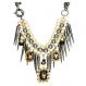 Trendy Premium 3 Spider Jewel & Spike Necklace