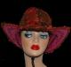 Womens Red Cowboy Bucket Western Hat with Chin Cord 2