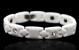 White Ceramic Magnetic Health Bracelet  w/CZ Stones