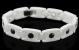 White Ceramic Magnetic Health Bracelet  w/CZ Stones 1
