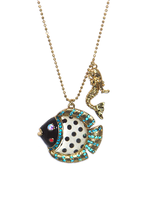 Fish and Mermaid Necklace