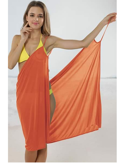 Orange Open Back Beach Cover-Up Dress