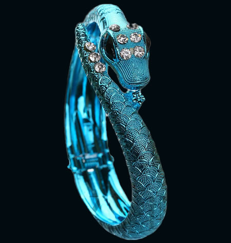 Blue Snake Glitter Bracelet
