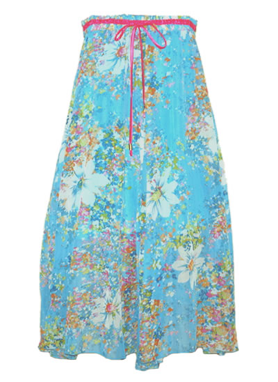 Bohemian Boho-Chic Floral Chiffon Skirt