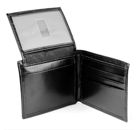 Calvin Klein Leather Passcase Wallet In Black 79376IN