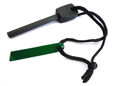 thumbnail image 2 of Black Paracord Lanyard With Flint Fire Starter – Survival / Fire Starter Lanyard – B10/C8 Style 2 of 5