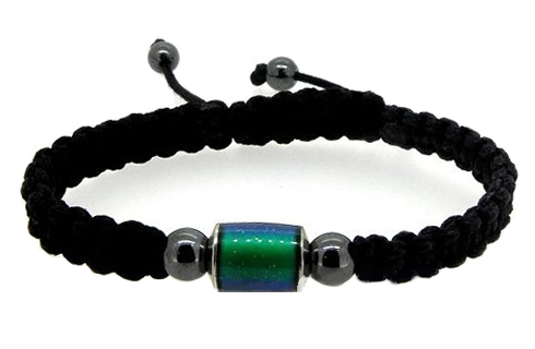 Handmade Shamballa Hematite Mood Bead Easy Pull Bracelet