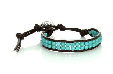 Handmade Jewelry by BethExpressions Beaded turquoise stretch bracelet 