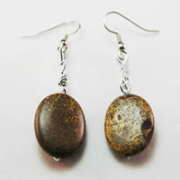 Hippie Chic Trendy Brown Wire Drop Earrings