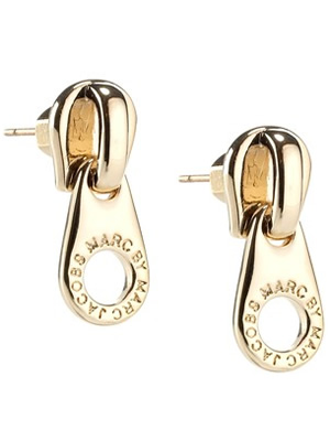 Marc by Marc Jacobs Zipper Pull Earrings in gold