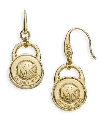 Michael Kors Gold Logo Earrings