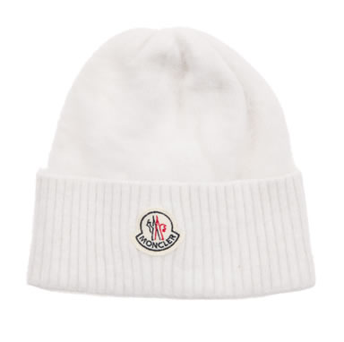 Moncler Angora Beanie Hat in off-white