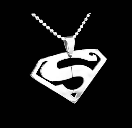 Superman Necklace Comes with Ball n Chain Necklace Color Red/Yellow/Silver 