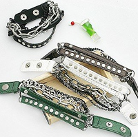 Multi-Layer Leather Metal Chain Bracelet 