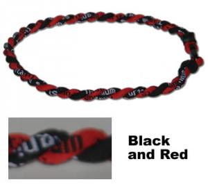 2 Rope Tornado Titanium Necklace 18" (Black/Red) 2 Rope Tornado Titanium Necklace 18" (Black/Red)