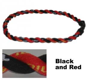 2 Rope Tornado Titanium Necklace 22" (Black/Red)