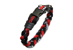 3 Rope Titanium Tornado Bracelet<br /> (Black/Red/Black)