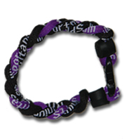3 Rope Titanium Tornado Bracelet (Black/Purple/Black)