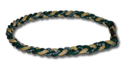 3 Rope Tornado Titanium Necklace (Green/Gold/Green)