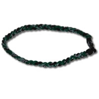 3 Rope Tornado Titanium Necklace (Black/Green/Black)