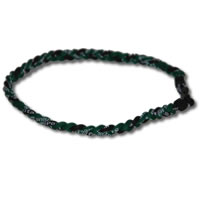 3 Rope Tornado Titanium Necklace (Black/Green/Black)