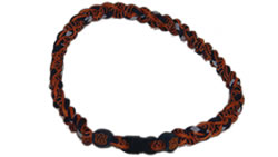Twisted Titanium Rope Necklace - Royal Blue & White Tornado Design (20 Inch)