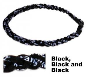 3 Rope Tornado Titanium Necklace<br /> (Black/Black/Black)