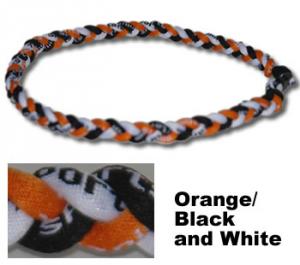 3 Rope Tornado Titanium Necklace<br /> (Orange/Black/White)