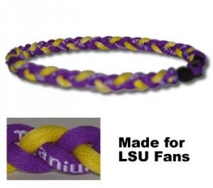 3 Rope Tornado Titanium Necklace<br /> (LSU Fan)