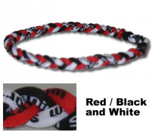 3 Rope Tornado Titanium Necklace<br /> (Red/White/Black)