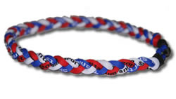 3 Rope Tornado Titanium Necklace (Red/White/Blue)