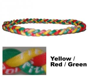 3 Rope Tornado Titanium Necklace 22"<br /> (Yellow/Red/Green) 3 Rope Tornado Titanium Necklace 22"<br /> (Yellow/Red/Green)