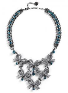 BETSEY JOHNSON Snow Bunny Bow Statement Necklace