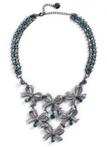 BETSEY JOHNSON Snow Bunny Bow Statement Necklace BETSEY JOHNSON Snow Bunny Bow Statement Necklace