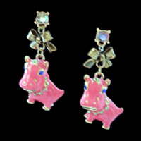 Pink Hippo Drop Earrings