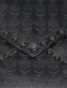 black skull envelope card holder