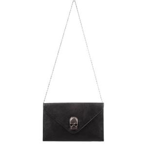 black skull envelope card holder