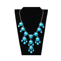 Bubble Bib Necklace in Pearl Teal