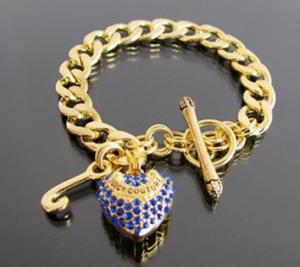 COUTURE Style Bracelet Blue Heart Starter Gold