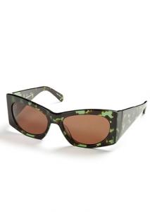 CYNTHIA ROWLEY Handmade Geometric Green Frame Sunglasses