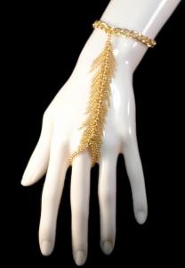 Cascading Fringe Gold-tone Slave Bracelet