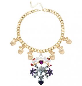 Colorful Skull Statement Necklace