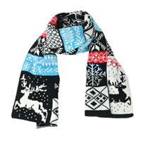 Colorful Deer and Snowflakes Scarf
