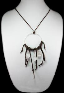 Hippie Chic Trendy Dream Hoop Necklace with clear nuggets