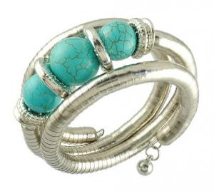 Flexible Wrap Turquoise Bead Bracelet