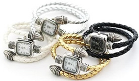 Ladies Hand-Woven Leather Watch