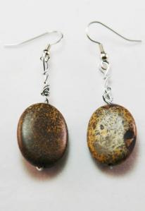 Hippie Chic Trendy Brown Wire Drop Earrings