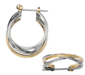 Hoop Earrings in Silver and Gold Hoop Earrings in Silver and Gold